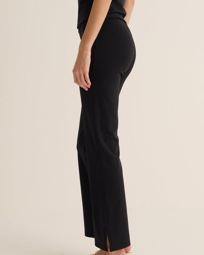 Black soft hi-stretch kick flare leggings