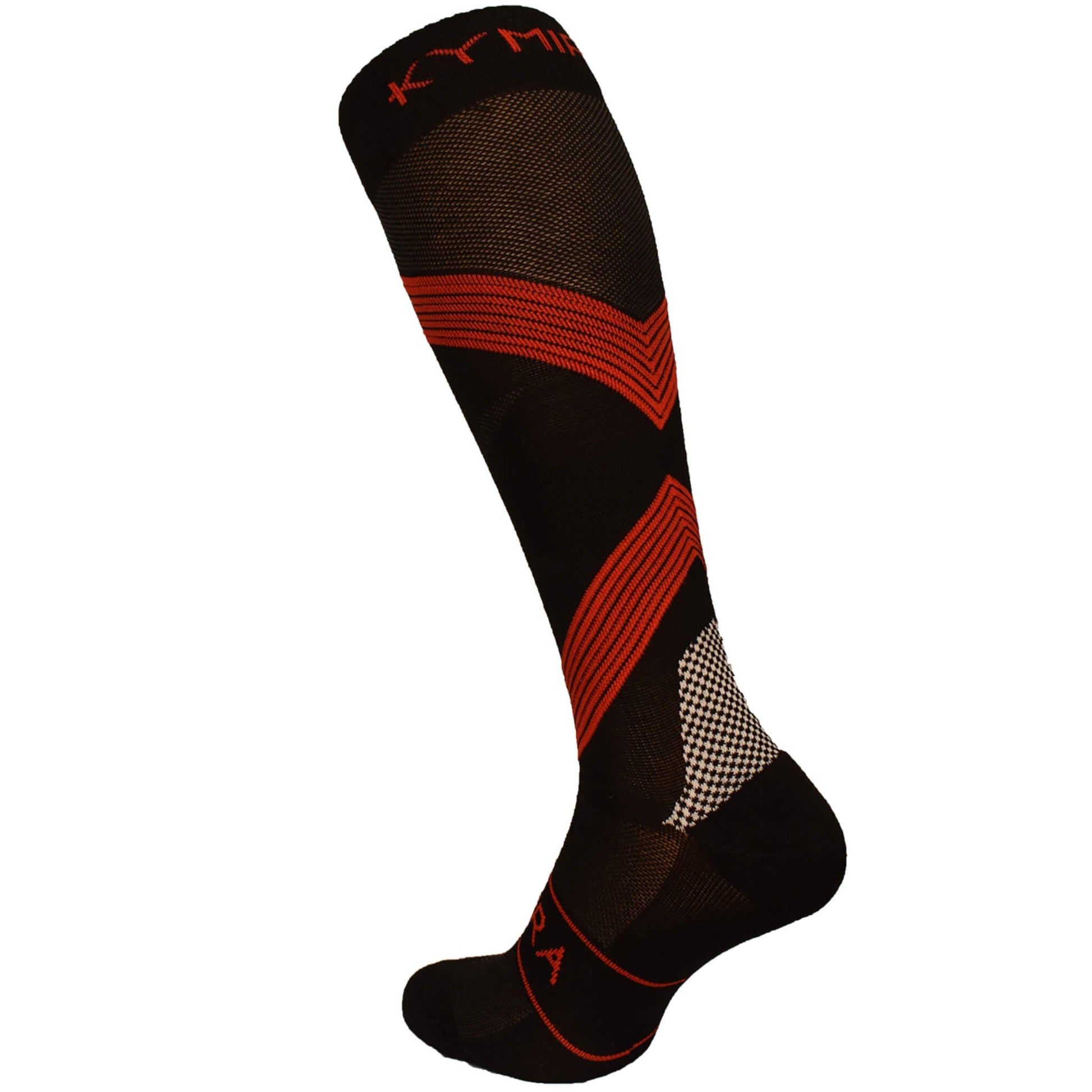 KYMIRA infrared compression socks elegantly displayed, showcasing their graduated support and knee-high fit, available in sizes S-XL for premium comfort and recovery benefits.