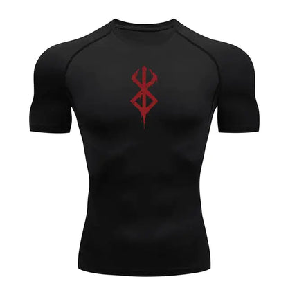 Performance fit Berserk Compression Shirt from Dazzling Dreams Studio, featuring advanced moisture-wicking technology for superior comfort during workouts.