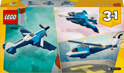 Lego Creator 3 in 1 31160 Aircraft: Race Plane Playset for Ages 7 & Up