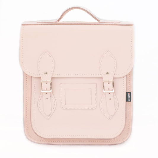 Handmade Cherry Blossom Leather City Backpack showcasing elegant design and craftsmanship, perfect for tablets up to 13 inches, ideal for stylish urban explorers.