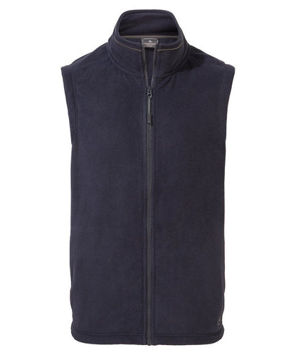 Sophisticated microfleece vest highlighting its premium texture and eco-conscious production, ideal for layering in cool weather.
