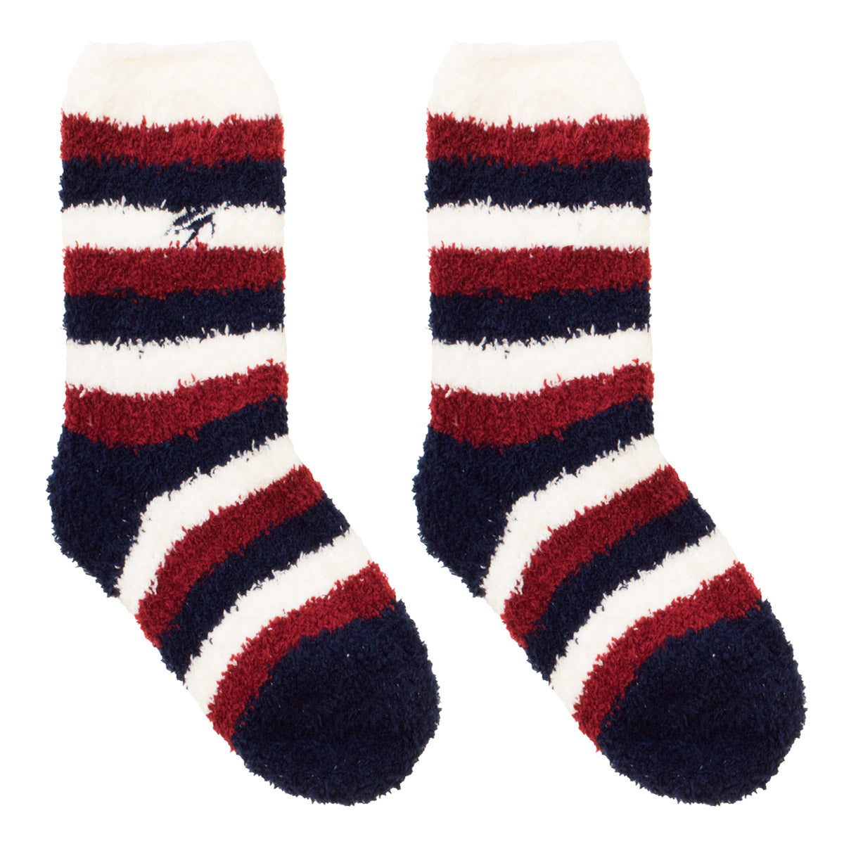 Luxurious navy striped children's socks made from a soft polyester blend, designed for comfort and warmth, perfect for chilly days and cozy evenings.