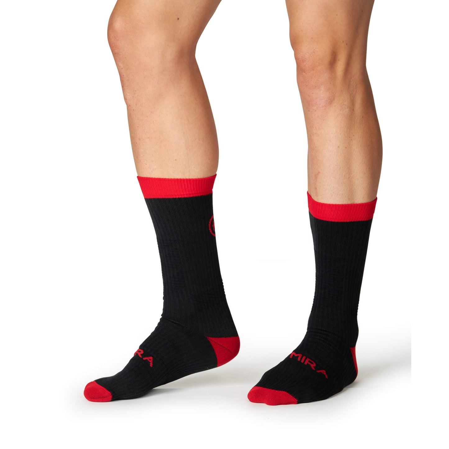 Premium KYMIRA Infrared Crew Socks displayed with attention to detail, ideal for running, cycling, and gym activities.