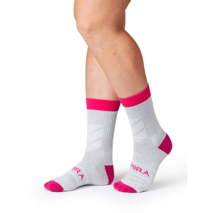 KYMIRA Infrared Crew Socks with ribbed cuffs and arch support band, ideal for athletes seeking maximum performance and comfort.