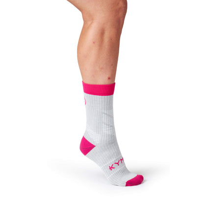 Premium KYMIRA Infrared Crew Socks designed for athletes, featuring luxurious fabric and technology for enhanced thermal regulation and injury prevention.