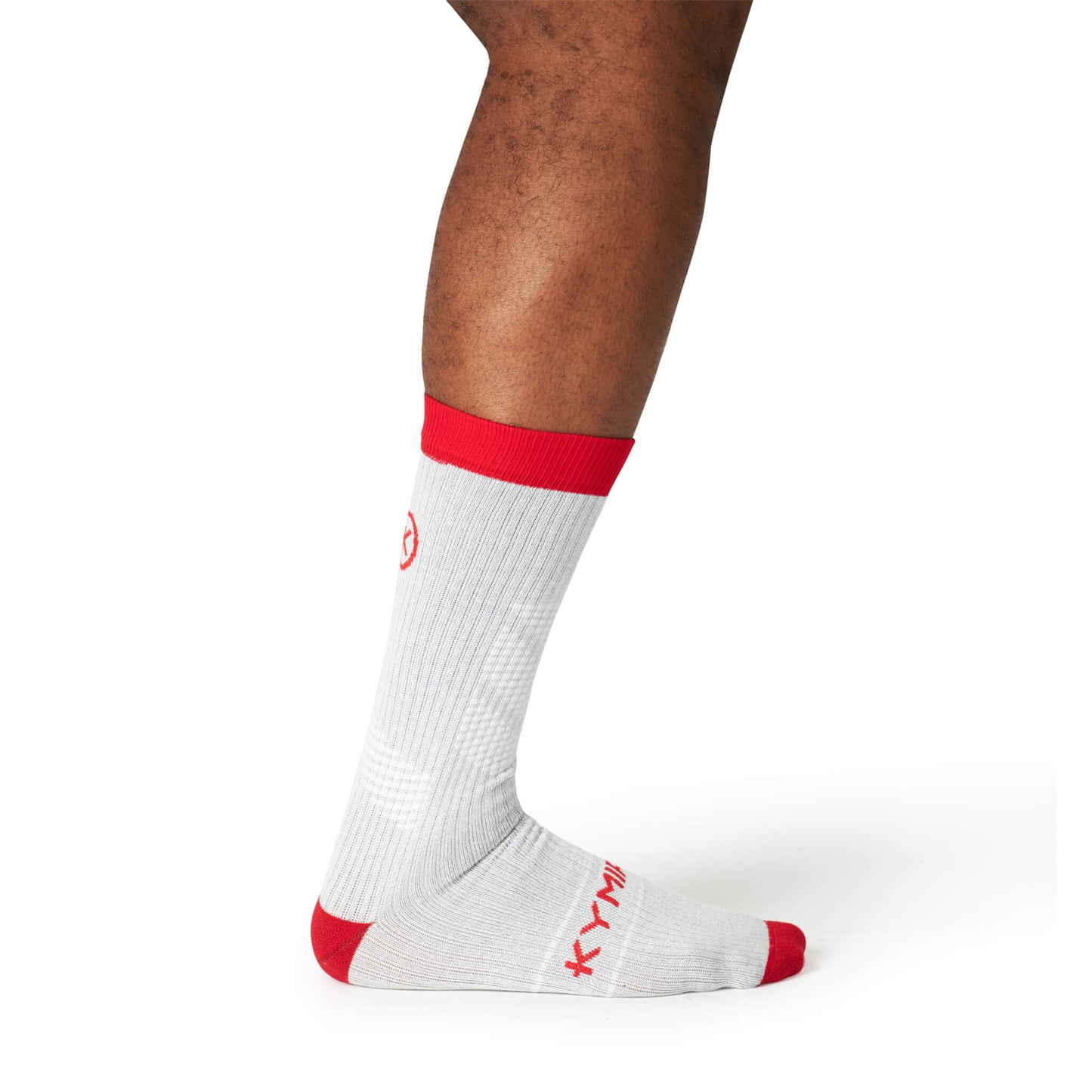 KYMIRA Infrared Crew Socks designed for enhanced performance and recovery, featuring cushioned heel and toes, ideal for athletic activities.