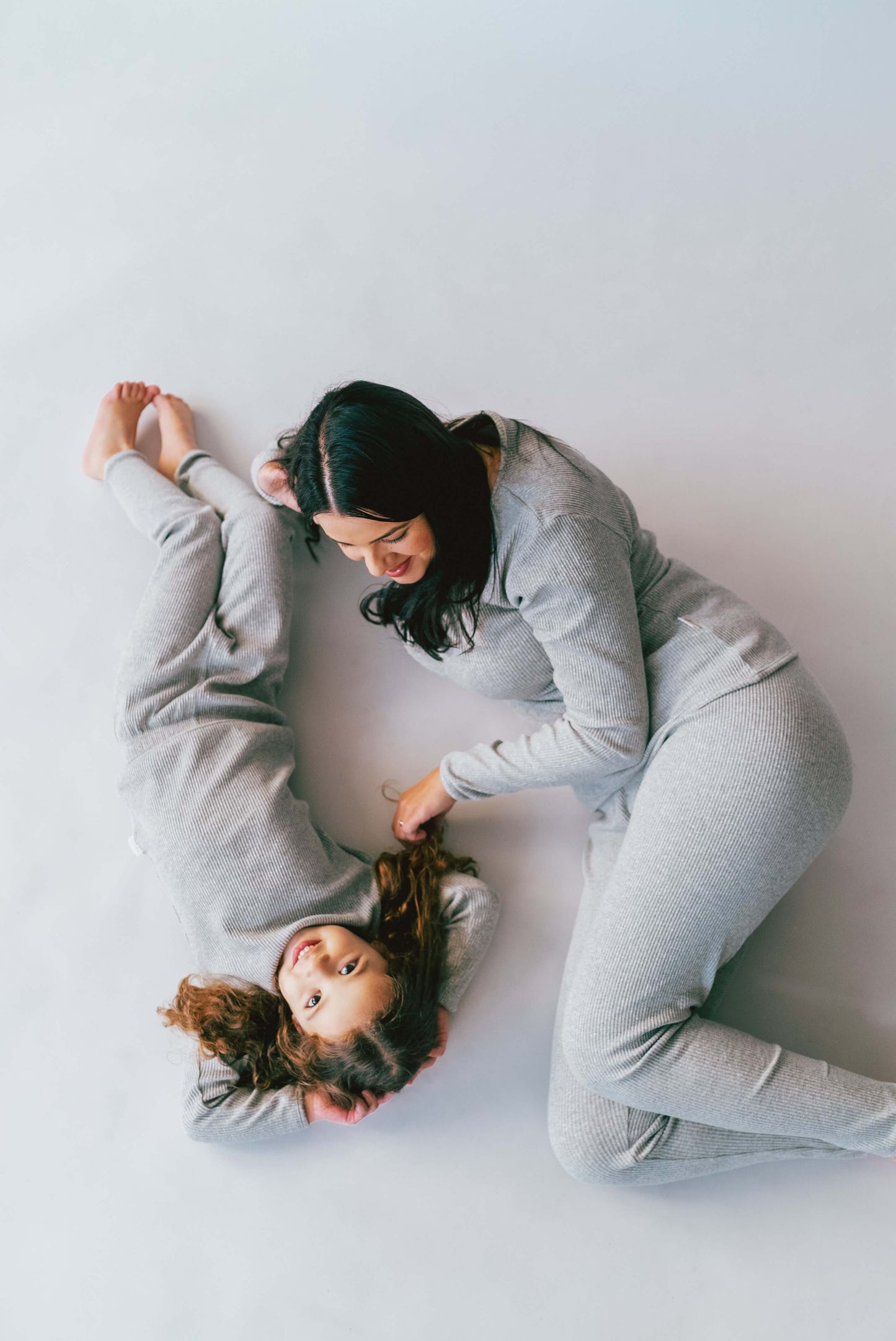 Close-up view of the luxurious soft cotton blend fabric of DreamBuy Dove Grey Matching Pyjamas, emphasizing comfort and quality.