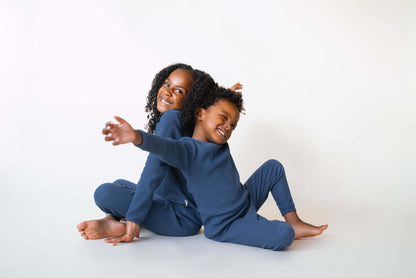 Stylish and minimalist design of DreamBuy's matching Christmas pyjamas, perfect for festive family moments and lounging.