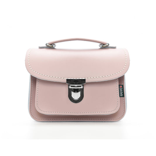 Elegant Luna Handmade Leather Crossbody Bag in Rose Quartz, showcasing premium craftsmanship and a stylish design, ideal for modern women.