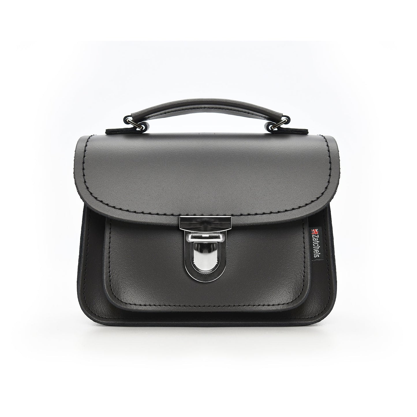 Luna Handmade Graphite Leather Bag featuring a contemporary design with a detachable crossbody strap, showcasing premium craftsmanship and luxurious elegance, perfect for stylish modern women.