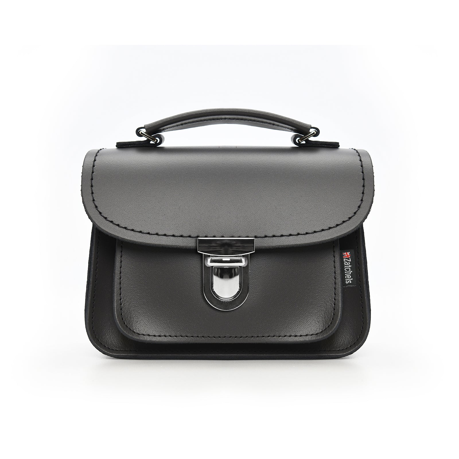 Luna Handmade Graphite Leather Bag featuring a contemporary design with a detachable crossbody strap, showcasing premium craftsmanship and luxurious elegance, perfect for stylish modern women.