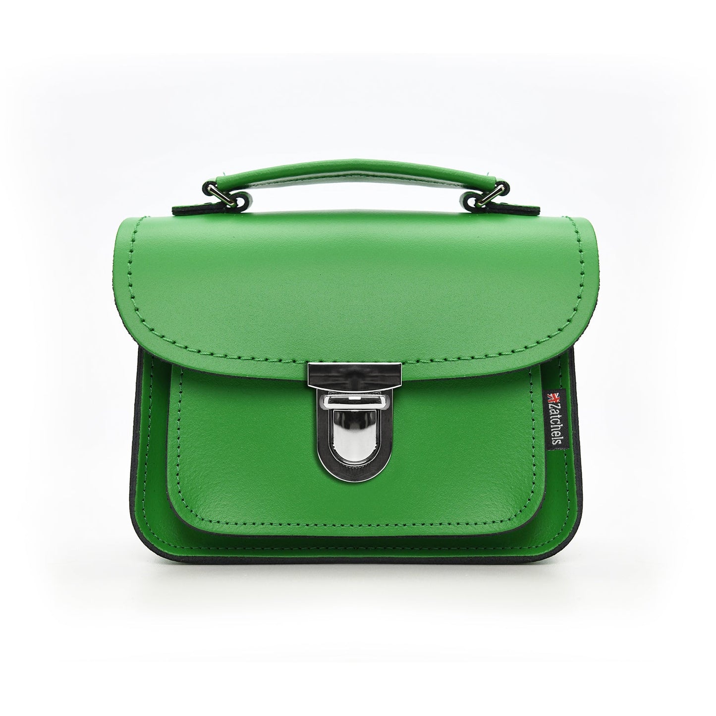 Luna Handmade Leather Bag in Elegant Green showcasing its three styling options: clutch, crossbody, and shoulder, crafted in premium leather by Zatchels.