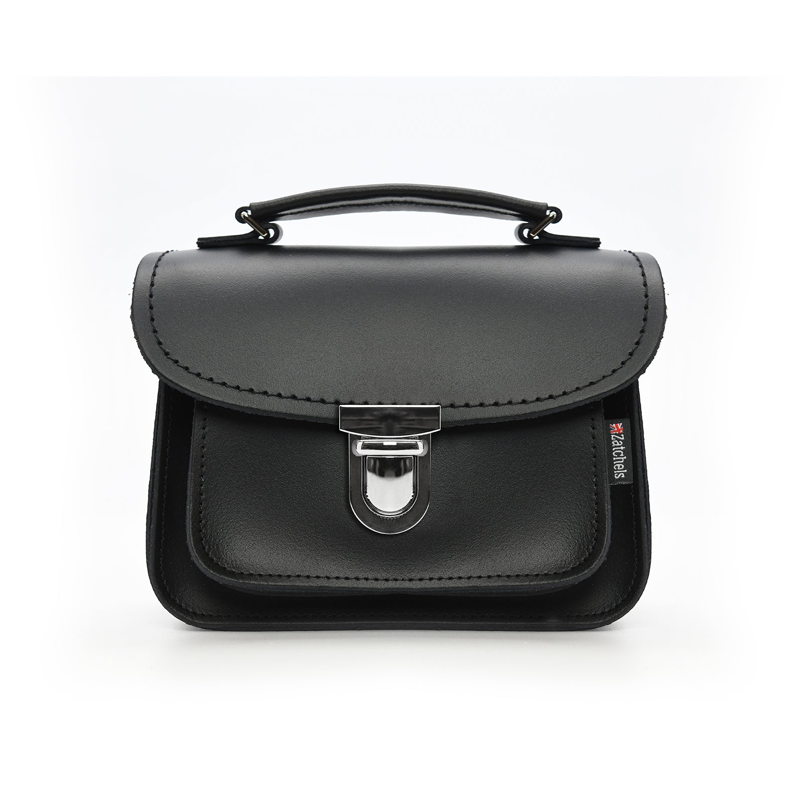 Luna Handmade Black Leather Bag showcasing its elegant design with adjustable crossbody strap, perfect for daily elegance and versatile styling.