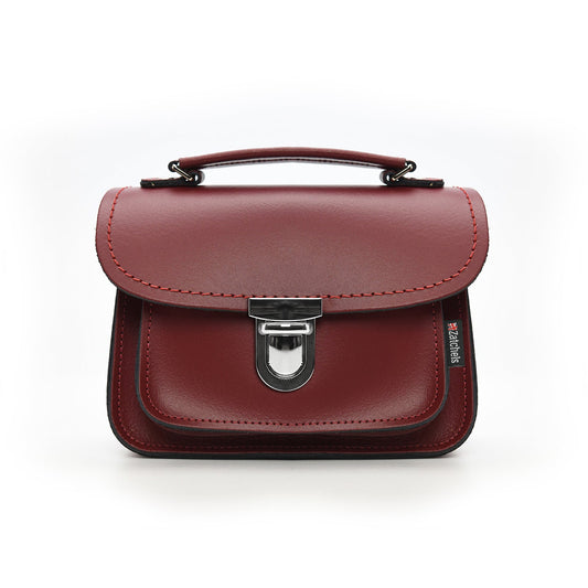 Luna Handmade Oxblood Red Leather Bag showcasing its rich colour and luxurious craftsmanship, ideal for day and night elegance.