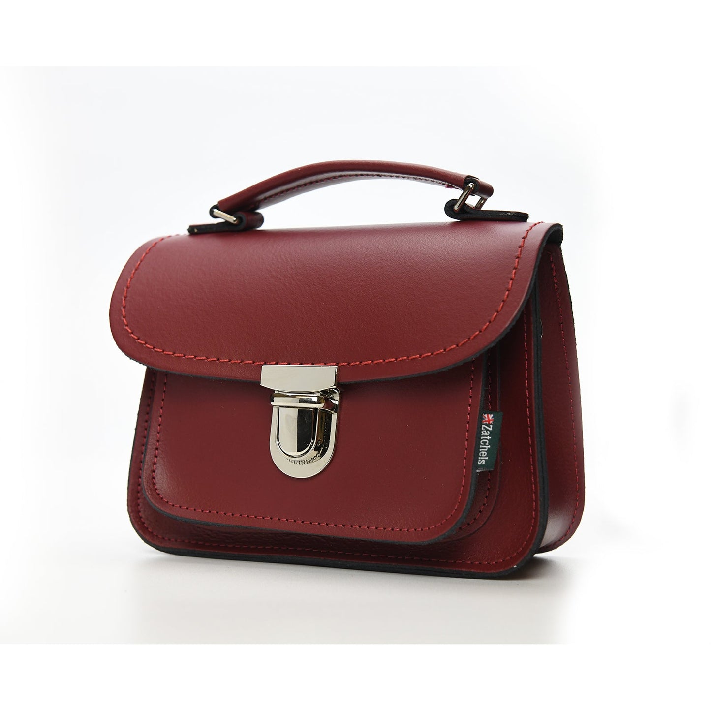 Stylish crossbody strap of the Luna Handmade Oxblood Red Leather Bag, demonstrating its versatility for modern women.