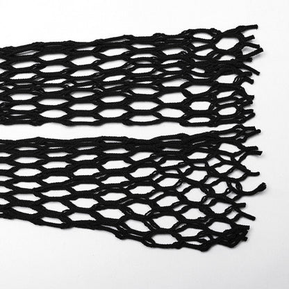 Flat lay of the Punk Rave Constance Gothic Long Sleeve Top in plus sizes 16-24, displaying its unique hex net design and luxurious fabric ideal for gothic-inspired outfits.