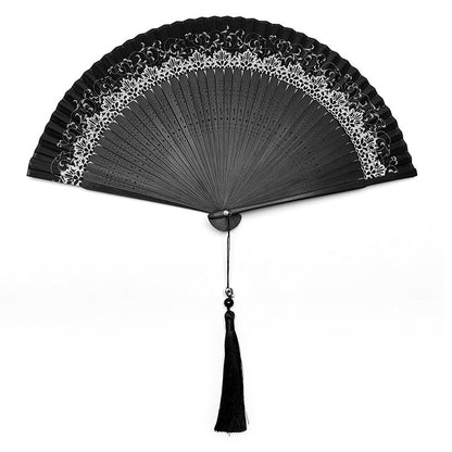Close-up view of Punk Rave Delaney Hand Fan showcasing chic design, ideal accessory for refined occasions.