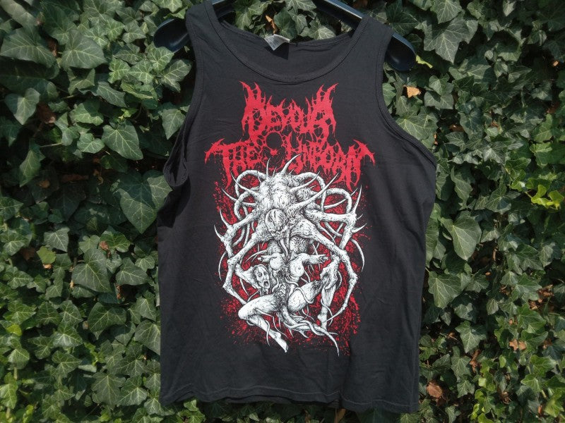 Luxury tank top featuring the stunning artwork of 'Devour The Unborn - Archaic Rites Of Barbaric Butchery', officially licensed by Rancid Offal Records for daring fashion enthusiasts.