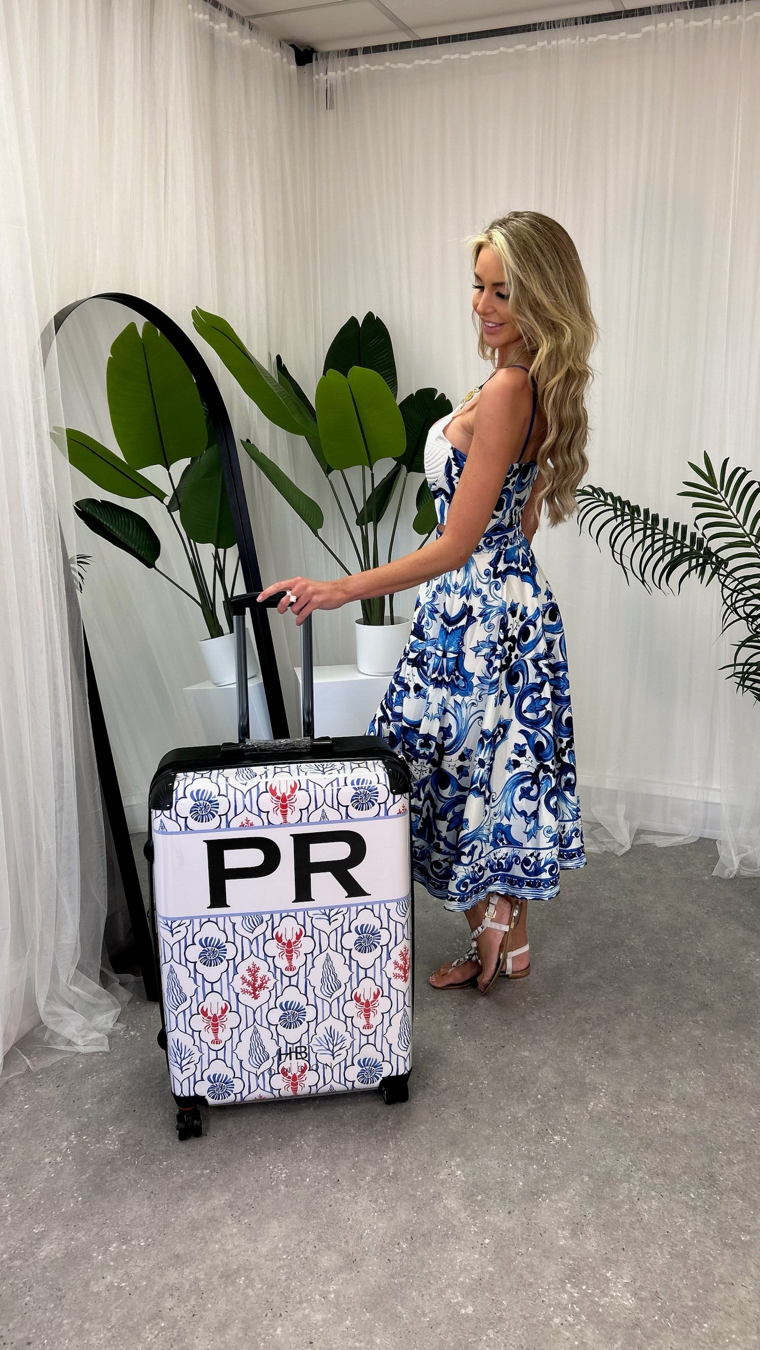 Close-up detail of the luxurious Dolce & Gabbana inspired print on the Penelope 2-Piece Crop Top and Maxi Skirt Set.