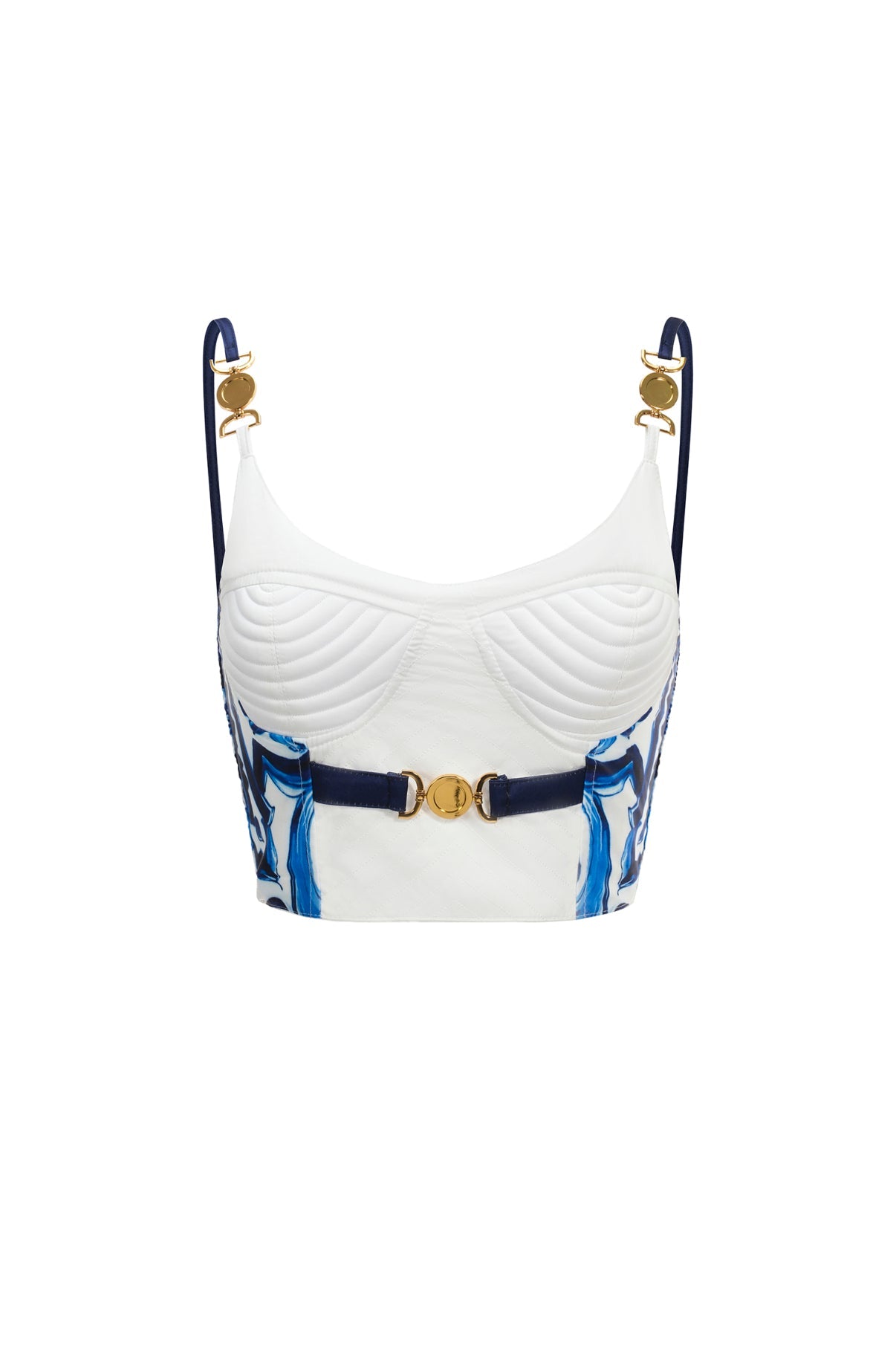 Sophisticated Penelope maxi skirt showcasing exquisite Dolce & Gabbana inspired design, elegantly paired with matching bralette crop top.