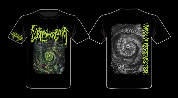 Luxurious Ectoplasmorphosis Vortex Of Possessable Flesh T-Shirt from Rancid Offal Records, showcasing intricate design and premium fabric.