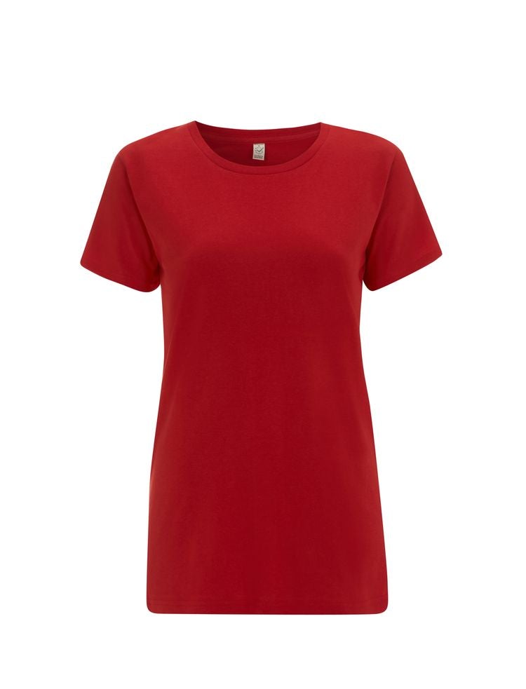 Fair Wear Foundation logo ensuring ethical labour practices in the production of women's t-shirts.