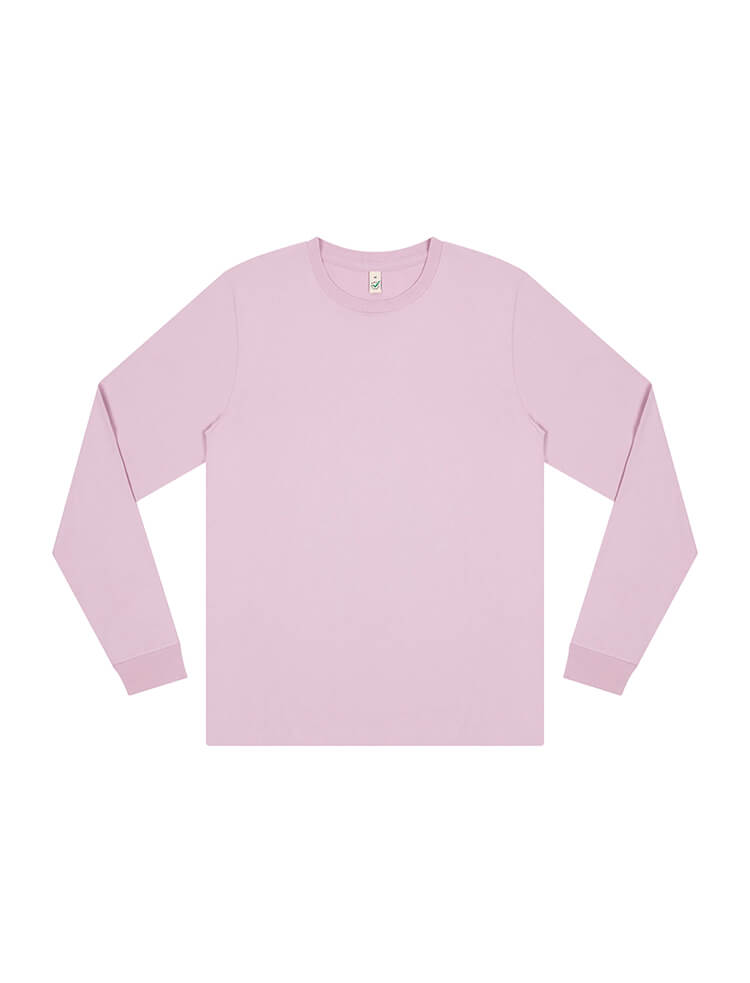 Elegant unisex long sleeve tee crafted from 100% organic cotton, featuring ribbed cuffs and a crew neck for sophisticated layering.