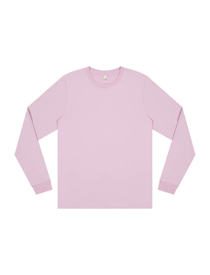 Elegant unisex long sleeve tee crafted from 100% organic cotton, featuring ribbed cuffs and a crew neck for sophisticated layering.