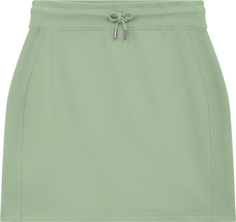 Chic and comfortable organic sweat skirt in a flattering silhouette, ideal for lounging or sophisticated casual outings.