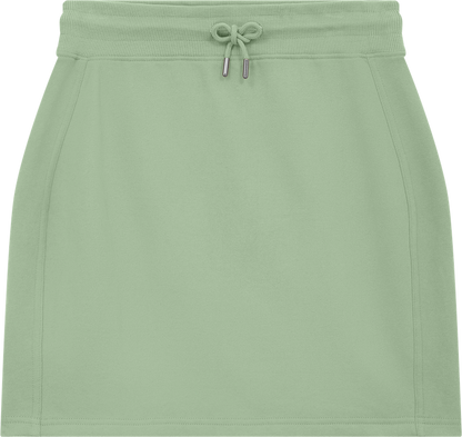 Chic and comfortable organic sweat skirt in a flattering silhouette, ideal for lounging or sophisticated casual outings.