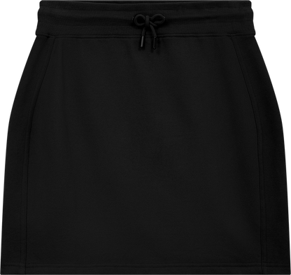 Luxurious organic cotton sweat skirt for women, showcasing its breathable fabric and elegant silhouette, perfect for versatile casual wear.