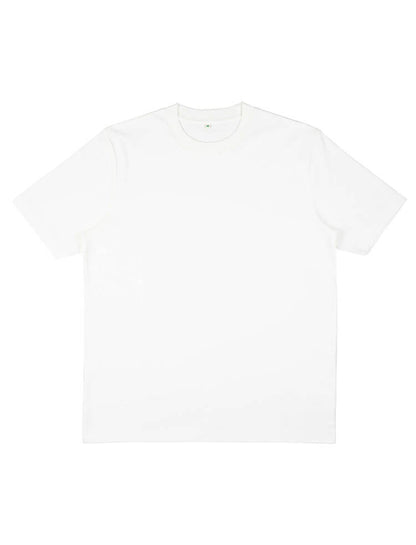 Close-up image of the Organic Extra Heavy T-Shirt, highlighting its superior quality 100% organic cotton and luxurious feel, ideal for sustainable and fashionable wardrobes.