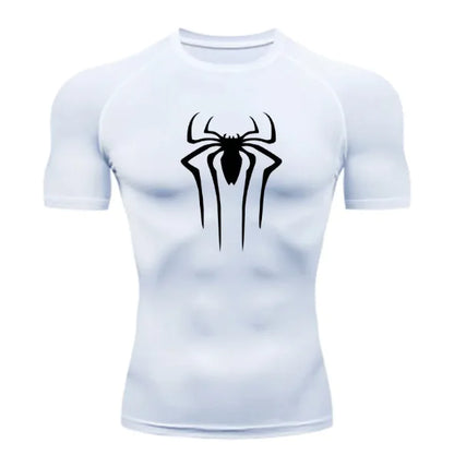 Luxury Spiderman Compression T-Shirt for Men by Dazzling Dreams Studio, featuring vibrant graphics and performance-enhancing design.