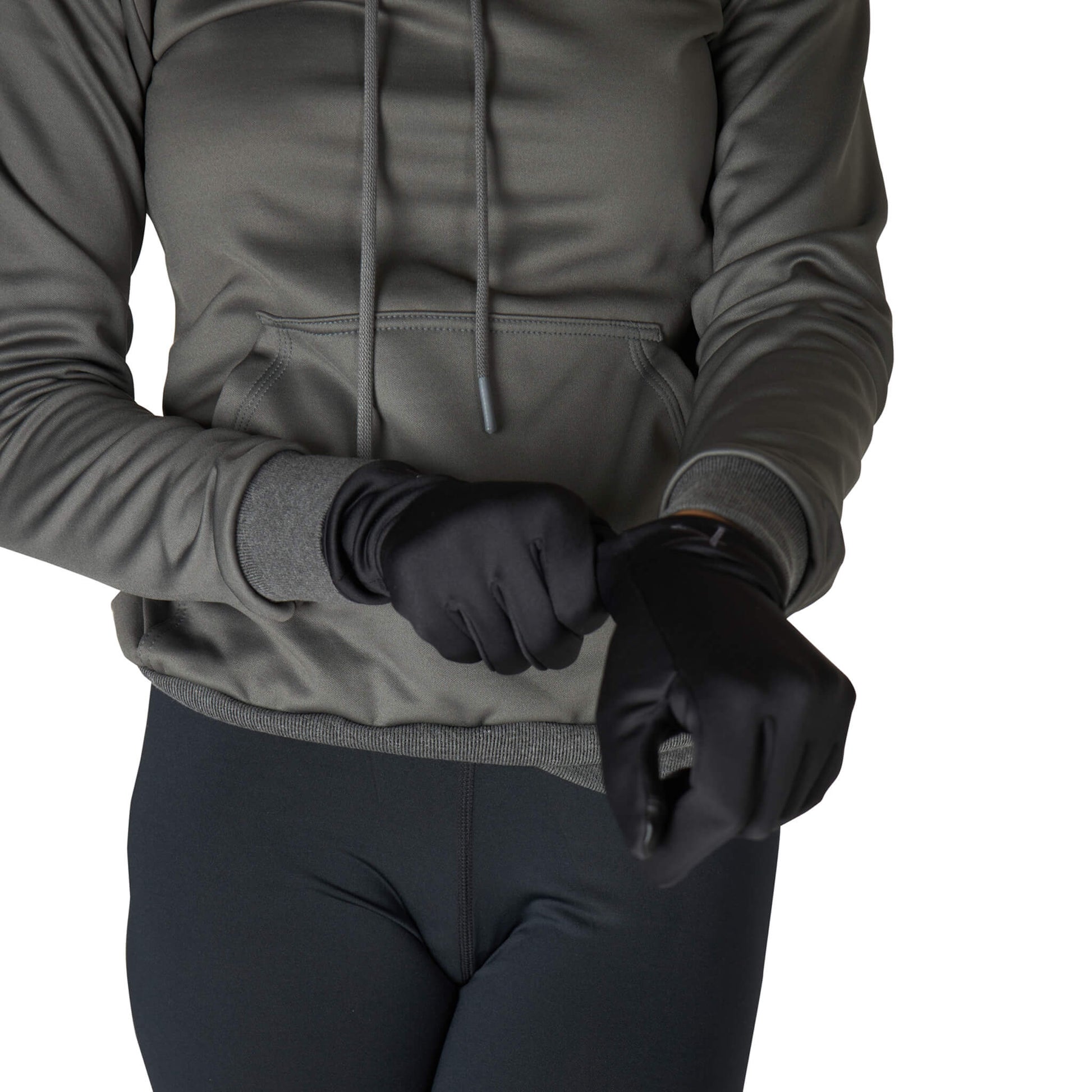 KYMIRA Infrared Fleece Gloves showcasing touchscreen compatible fingertips, designed for ergonomic fit and enhanced circulation, perfect for cold weather workouts.