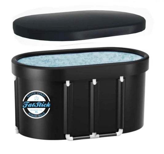 Stylish FatStick portable insulated ice tub designed for enhanced muscle recovery and mental well-being.