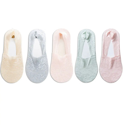 Elegant women’s summer lace flower ankle socks in a vibrant floral design by Dazzling Dreams Studio.