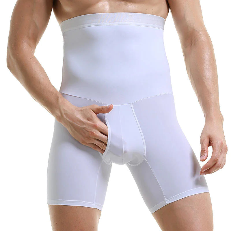 Final look at the Men's Compression Shirt Slimming Body Shaper Vest, concluding with its refined design appeal for fashion-forward fitness.