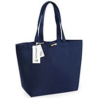 Stylish Earthaware Marina Tote Bag dimensions 34x34x17cm with 20L capacity, depicting its chic embroidery detail and eco-friendly attributes for luxury lifestyle.