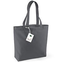 Luxurious eco-friendly cotton shopper bag being elegantly carried, highlighting its versatility and comfort with a generous handle length of 58cm.