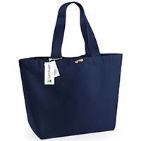 Luxury Organic Cotton XL Marina Tote Bag featuring a natural wooden toggle closure, designed for sustainable fashion aficionados. Ideal for upscale and eco-conscious lifestyles, this tote has a 30L capacity and premium heavyweight fabric.
