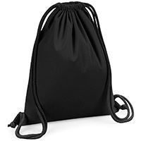 Stylish and eco-friendly gymsac made from control union certified cotton, perfect for gym and outdoor use, measuring 37x46cm with a robust drawcord.