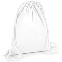 Stylish luxury gymsac displayed with filled capacity of 12 litres, perfect for gym and casual use, made with control union certified cotton.