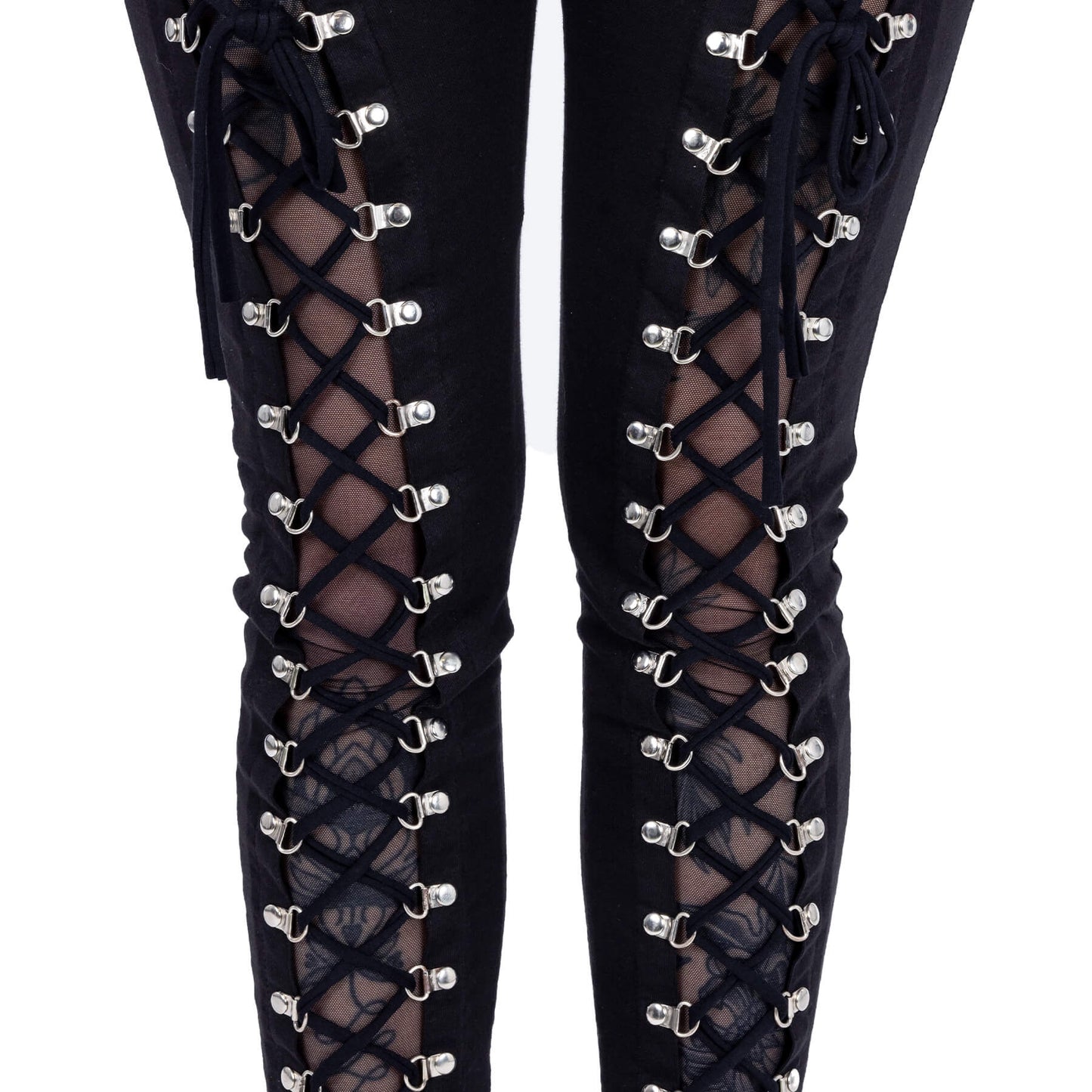 Vixxsin Giada Lace-Up Leggings for Women showcasing premium cotton blend fabric and elegant lace-up front detail.