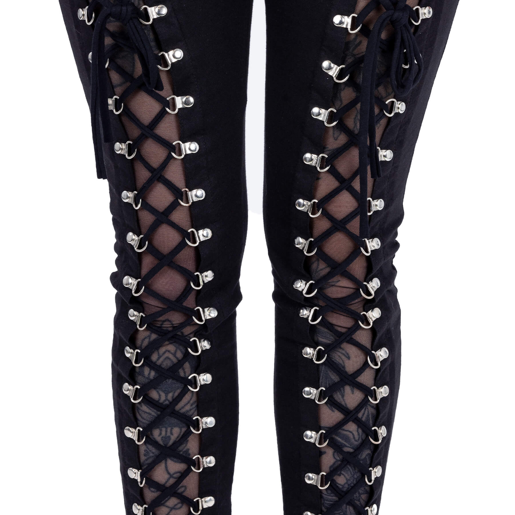 Vixxsin Giada Lace-Up Leggings for Women showcasing premium cotton blend fabric and elegant lace-up front detail.