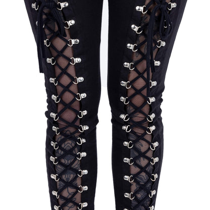 Vixxsin Giada Lace-Up Leggings for Women showcasing premium cotton blend fabric and elegant lace-up front detail.