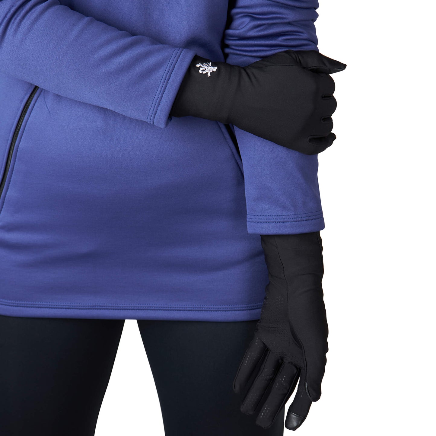 Stylishly crafted KYMIRA infrared glove liners showcasing advanced warmth technology, perfect for cold weather.
