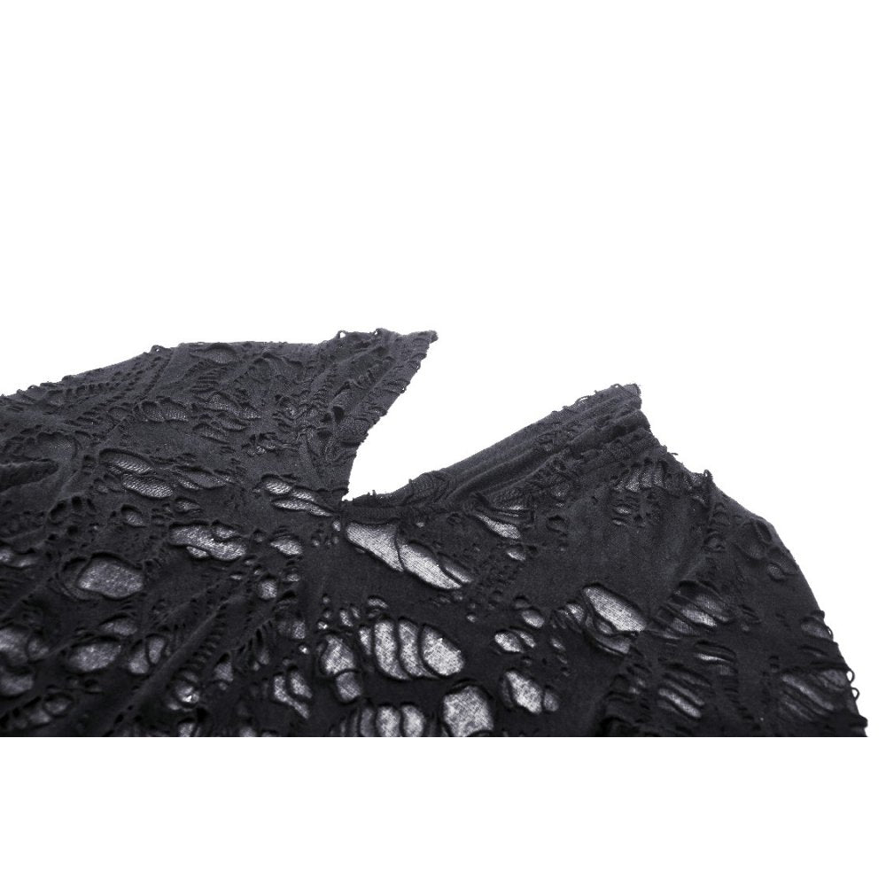 Hattie Hooded Dress by Dark In Love showcasing gothic elegance with fitted silhouette and flared sleeves, captured in a stylish environment.