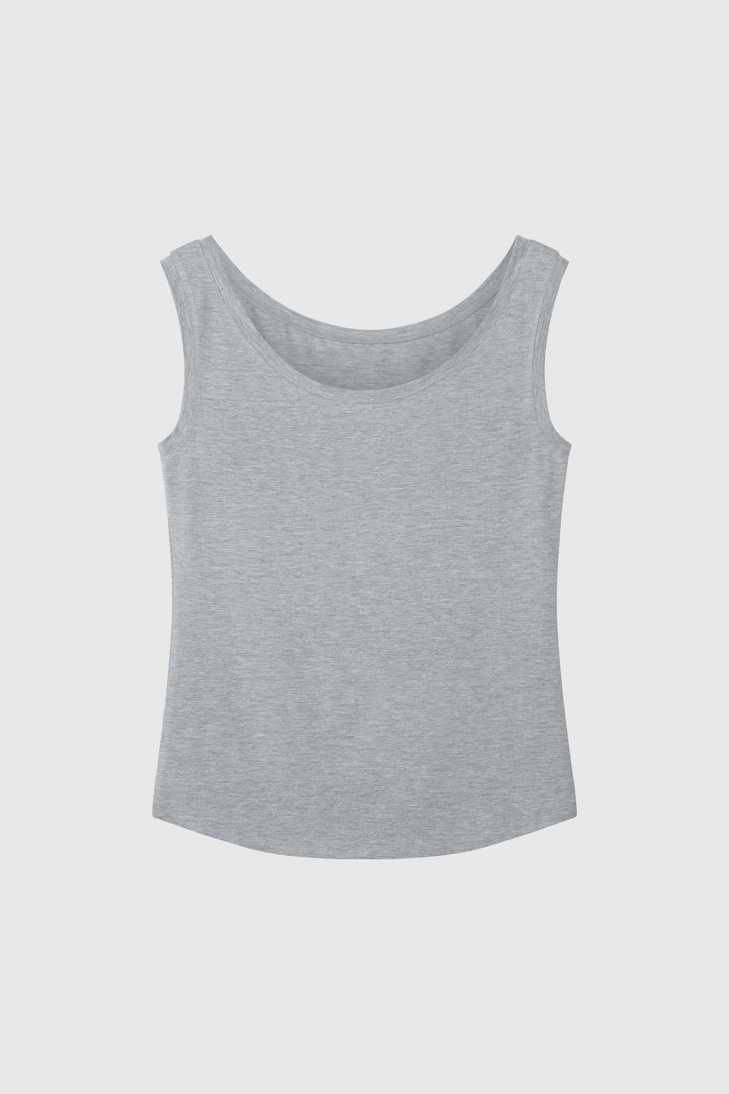 Close-up of Women's Sleeveless Micro Modal Vest Top, highlighting the premium quality micro modal fabric and irritation-free branded hem labels.