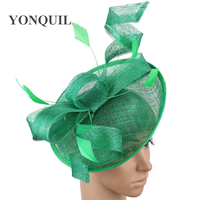 Luxurious bride derby fascinator hat featuring a stylish headband, ideal for sophisticated occasions.